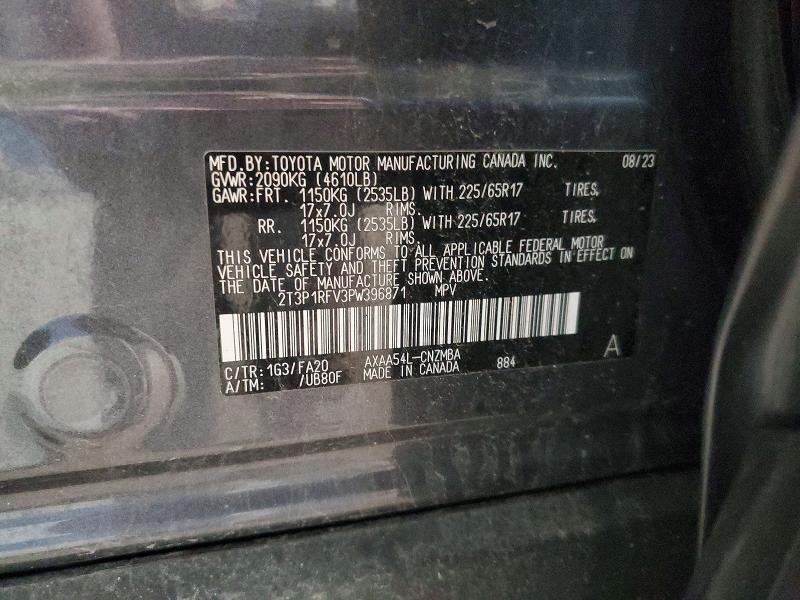 Продаж на аукціоні авто 2023 Toyota Rav4, vin: 2T3P1RFV3PW396871, номер лоту: 54324576