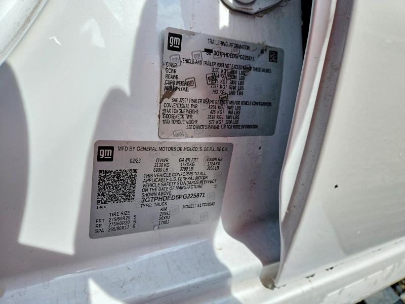 Aukcja sprzedaży 2023 Gmc Sierra, vin: 3GTPHDED5PG225871, numer aukcji: 55205646