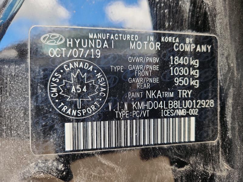 Продажа на аукционе авто 2020 Hyundai Elantra, vin: KMHD04LB8LU012928, номер лота: 50829586