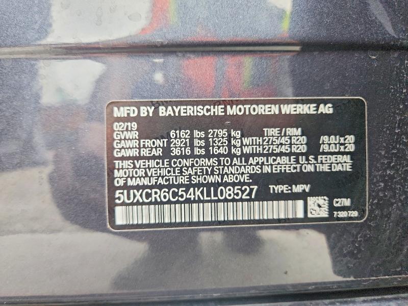 2019 Bmw X5 მანქანა იყიდება აუქციონზე, vin: 5UXCR6C54KLL08527, აუქციონის ნომერი: 53821096