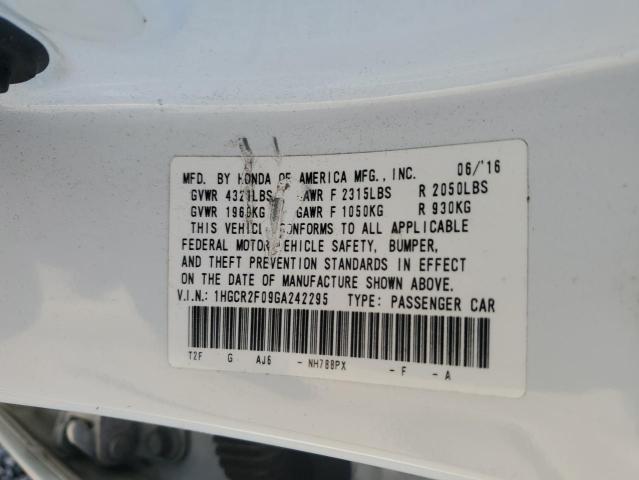 Продажа на аукционе авто 2016 Honda Accord, vin: 1HGCR2F09GA242295, номер лота: 53100666