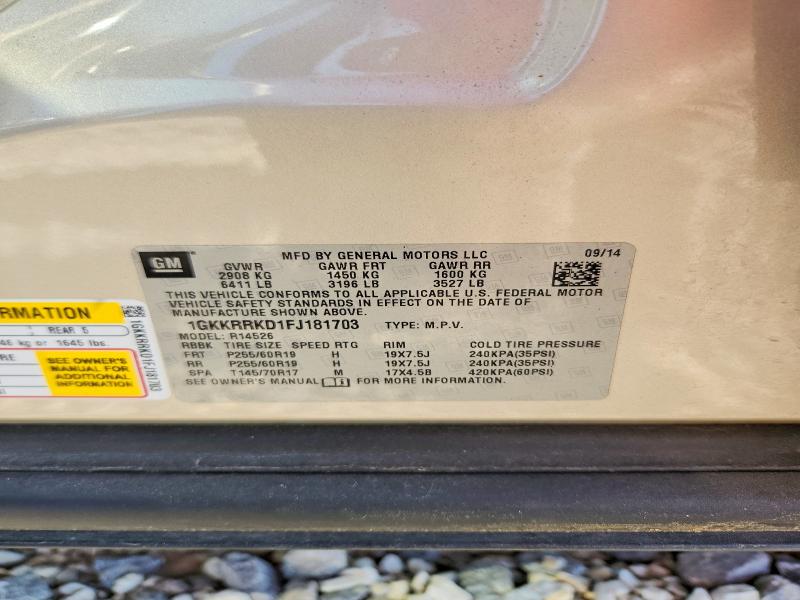 53467906 :رقم المزاد ، 1GKKRRKD1FJ181703 vin ، 2015 Gmc Acadia مزاد بيع