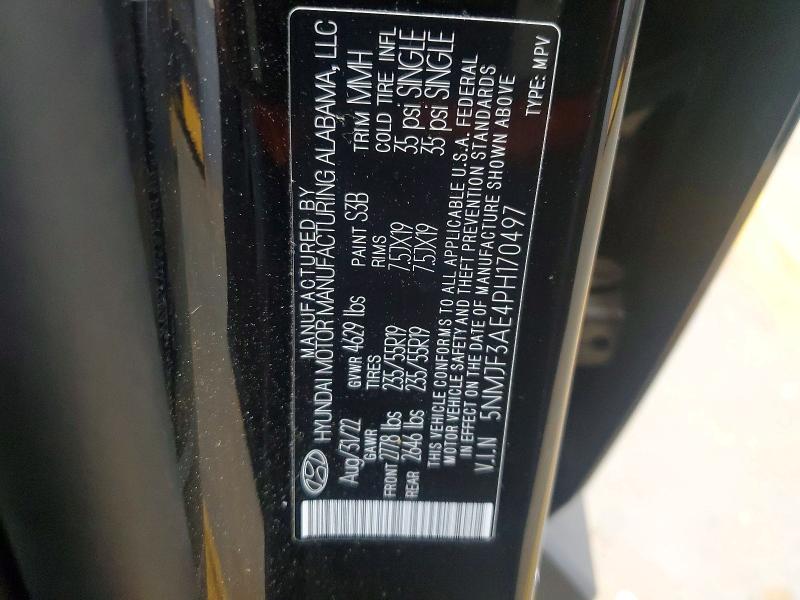 Aukcja sprzedaży 2023 Hyundai Tucson, vin: 5NMJF3AE4PH170497, numer aukcji: 52719996
