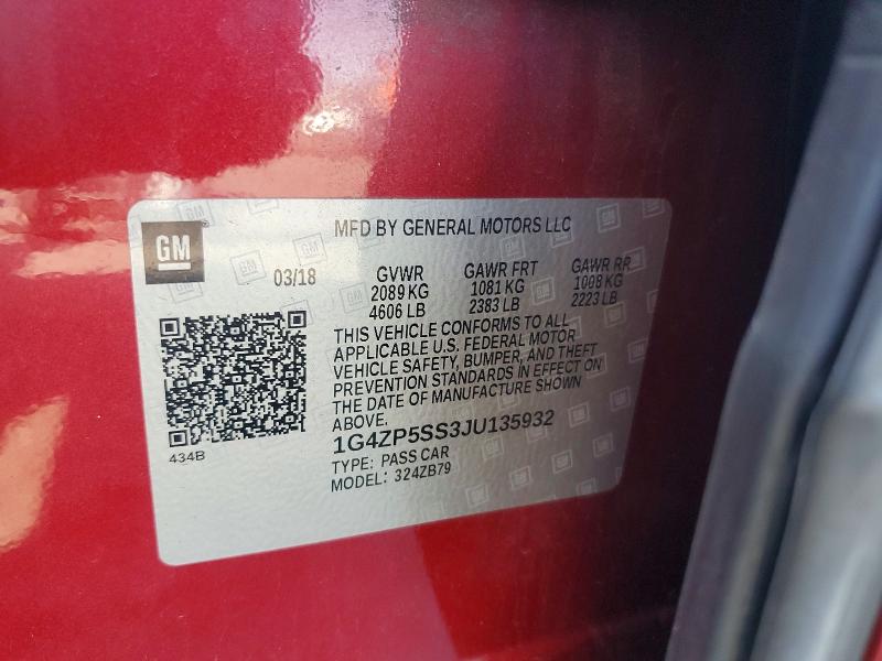 Aukcja sprzedaży 2018 Buick Lacrosse, vin: 1G4ZP5SS3JU135932, numer aukcji: 54145456