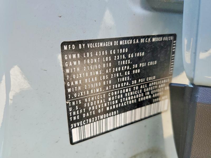 Продажа на аукционе авто 2026 Volkswagen Taos, vin: 3VVEC7B23TM004891, номер лота: 54117966