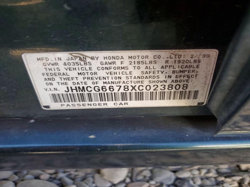 54599836 :رقم المزاد ، JHMCG6678XC023808 vin ، 1999 Honda Accord مزاد بيع