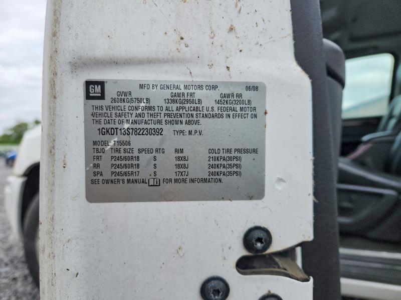 54732926 :رقم المزاد ، 1GKDT13S782230392 vin ، 2008 Gmc Envoy مزاد بيع