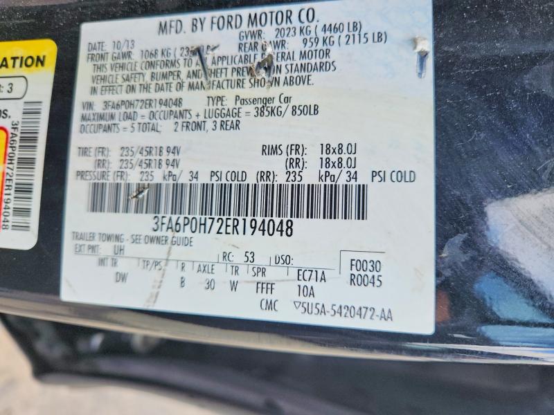 54847286 :رقم المزاد ، 3FA6P0H72ER194048 vin ، 2014 Ford Fusion مزاد بيع