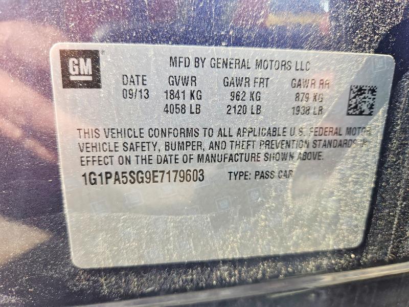 55413496 :رقم المزاد ، 1G1PA5SG9E7179603 vin ، 2014 Chevrolet Cruze مزاد بيع