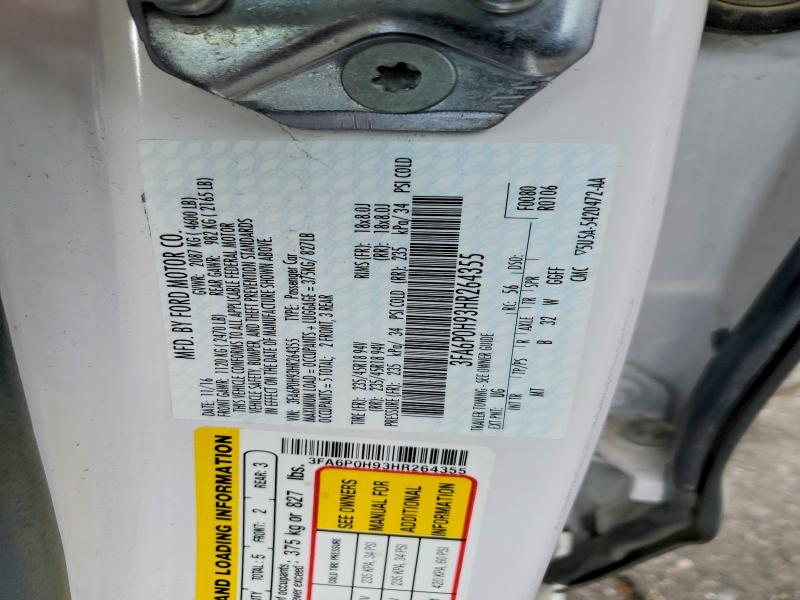 Aukcja sprzedaży 2017 Ford Fusion, vin: 3FA6P0H93HR264355, numer aukcji: 52453506