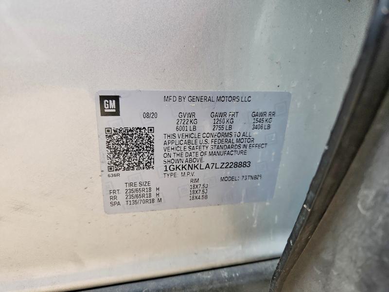 Продаж на аукціоні авто 2020 Gmc Acadia, vin: 1GKKNKLA7LZ228883, номер лоту: 54757346