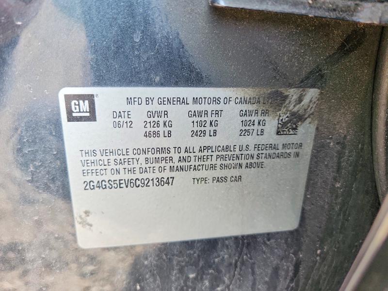 54147416 :رقم المزاد ، 2G4GS5EV6C9213647 vin ، 2012 Buick Regal مزاد بيع