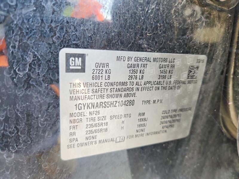 Продаж на аукціоні авто 2017 Cadillac Xt5, vin: 1GYKNARS5HZ104280, номер лоту: 53102726
