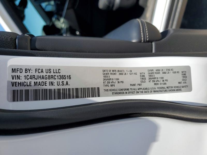 Продаж на аукціоні авто 2024 Jeep Grand Cherokee, vin: 1C4RJHAG8RC136516, номер лоту: 53244476