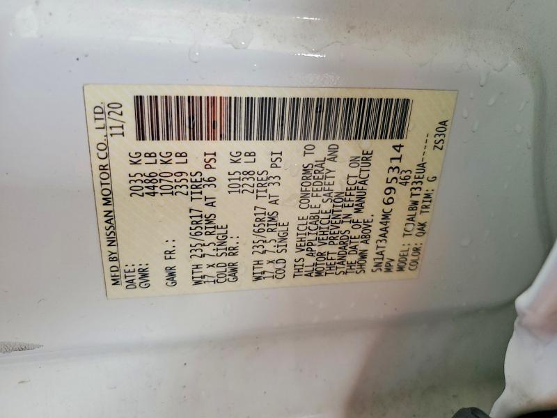 Продажа на аукционе авто 2021 Nissan Rogue, vin: 5N1AT3AA4MC695314, номер лота: 53973536