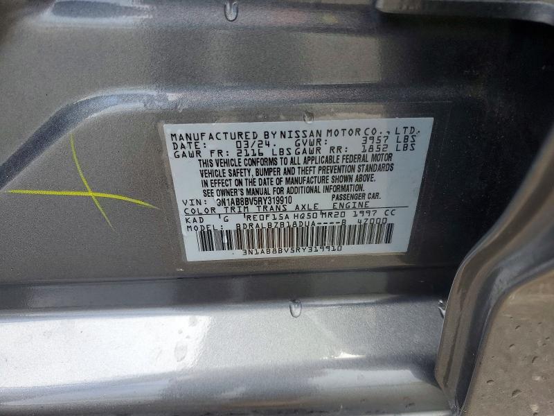 54259126 :رقم المزاد ، 3N1AB8BV5RY319910 vin ، 2024 Nissan Sentra مزاد بيع