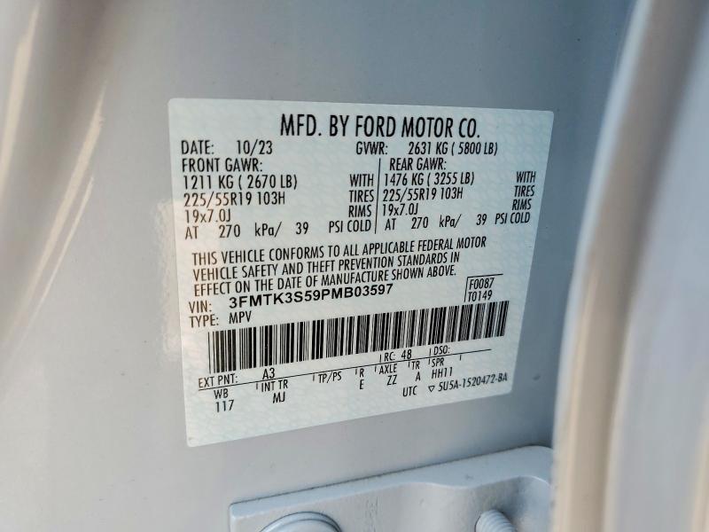 Продажа на аукционе авто 2023 Ford Mustang Mach-e, vin: 3FMTK3S59PMB03597, номер лота: 54272776