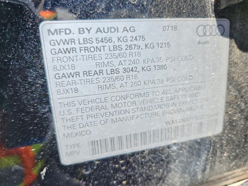 Продажа на аукционе авто 2018 Audi Q5, vin: WA1ANAFY9J2213456, номер лота: 54843976