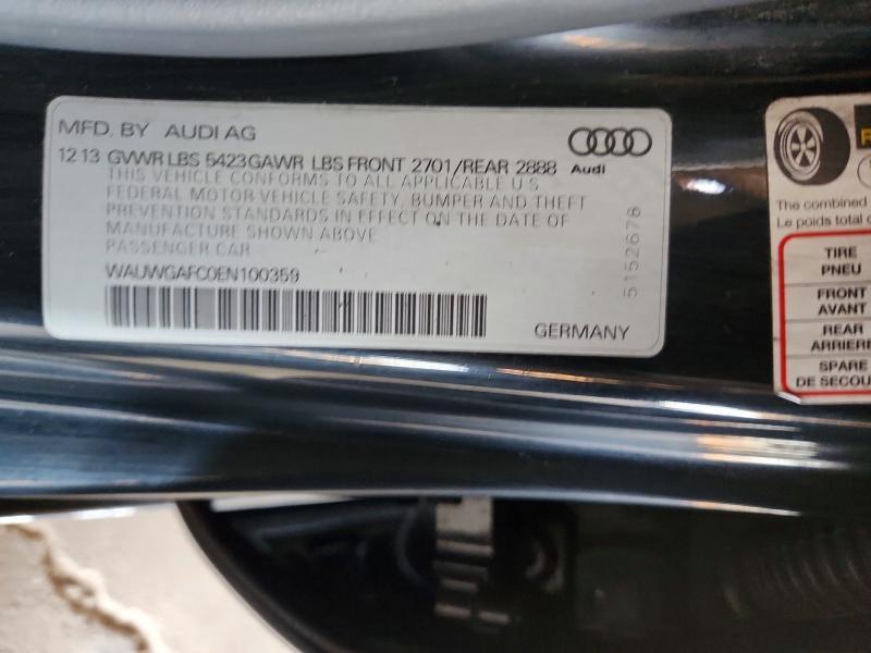 53395276 :رقم المزاد ، WAUWGAFC0EN100359 vin ، 2014 Audi A7 مزاد بيع