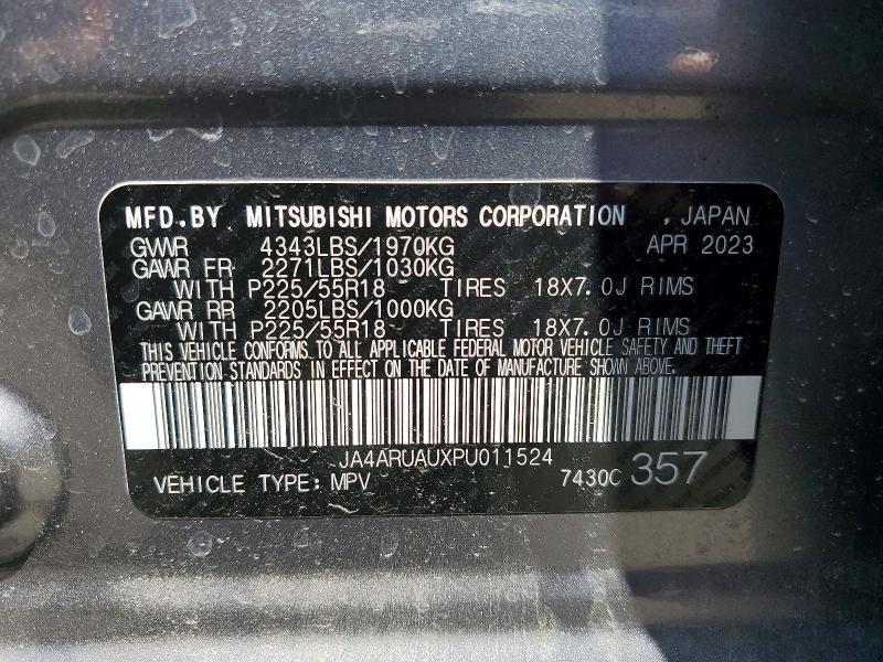 52768586 :رقم المزاد ، JA4ARUAUXPU011524 vin ، 2023 Mitsubishi Outlander Sport مزاد بيع