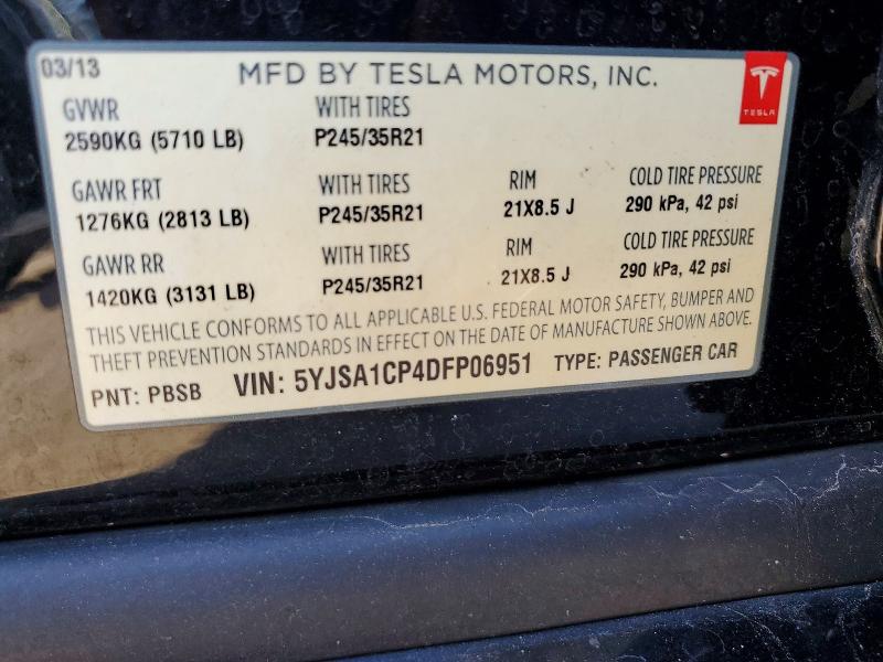 Aukcja sprzedaży 2013 Tesla Model S, vin: 5YJSA1CP4DFP06951, numer aukcji: 53974576