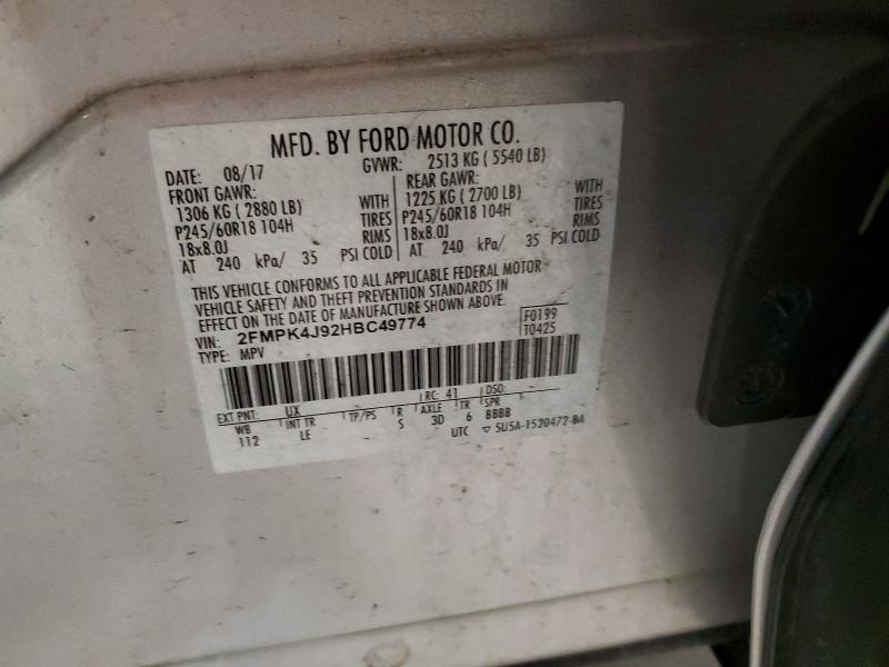 Продажа на аукционе авто 2017 Ford Edge, vin: 2FMPK4J92HBC49774, номер лота: 52939916