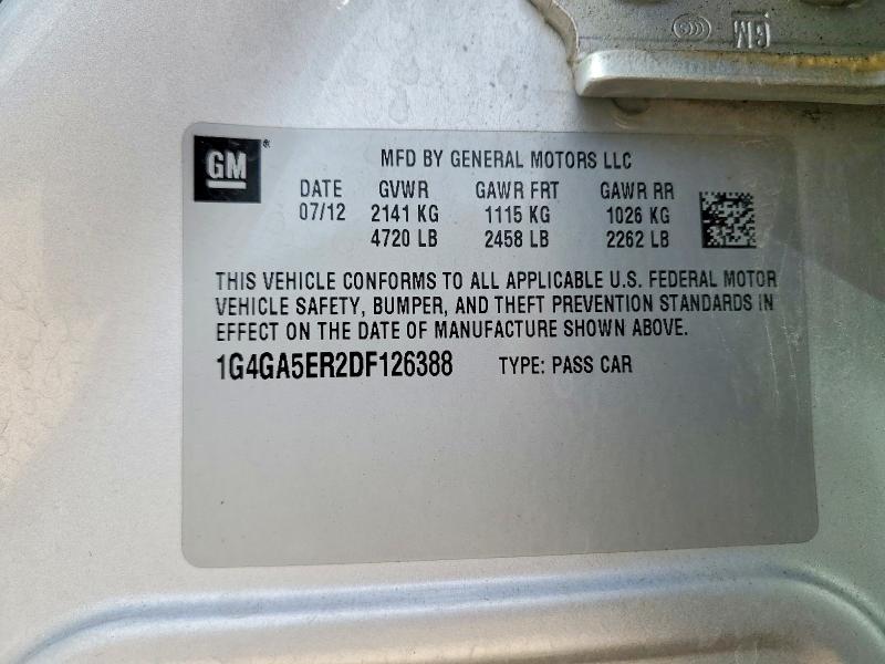 Aukcja sprzedaży 2013 Buick Lacrosse, vin: 1G4GA5ER2DF126388, numer aukcji: 54090106