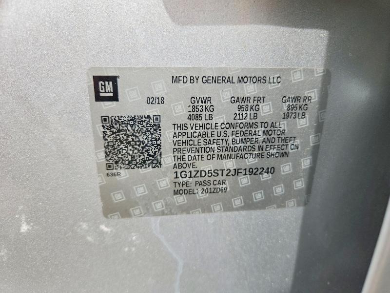 Aukcja sprzedaży 2018 Chevrolet Malibu, vin: 1G1ZD5ST2JF192240, numer aukcji: 53102576