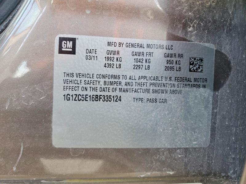 55317926 :رقم المزاد ، 1G1ZC5E16BF335124 vin ، 2011 Chevrolet Malibu مزاد بيع
