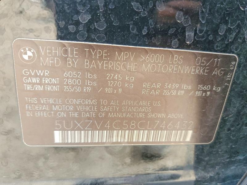 Продаж на аукціоні авто 2012 Bmw X5, vin: 5UXZV4C58CL746432, номер лоту: 54475976