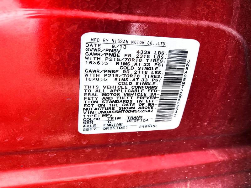 Продажа на аукционе авто 2013 Nissan Rogue, vin: JN8AS5MT0DW552542, номер лота: 53575096