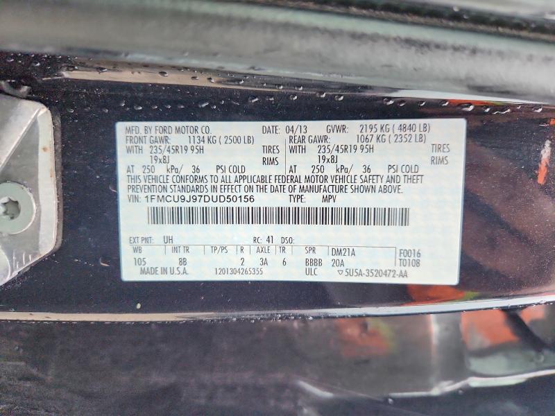 Продажа на аукционе авто 2013 Ford Escape, vin: 1FMCU9J97DUD50156, номер лота: 53606326