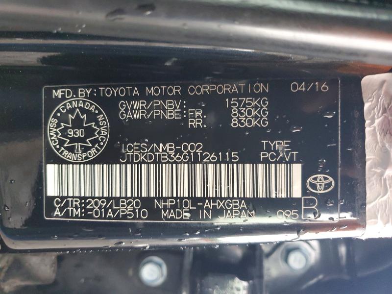Продажа на аукционе авто 2016 Toyota Prius C, vin: JTDKDTB36G1126115, номер лота: 52958086
