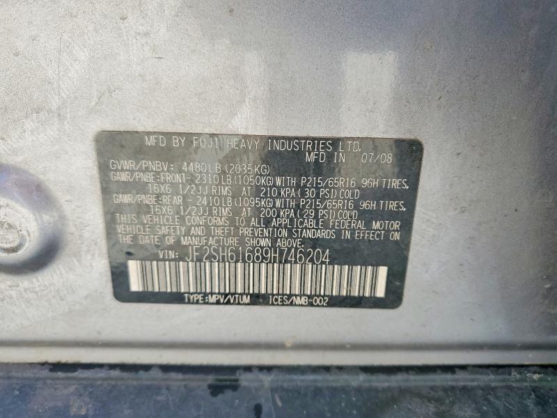 Aukcja sprzedaży 2009 Subaru Forester, vin: JF2SH61689H746204, numer aukcji: 51876966