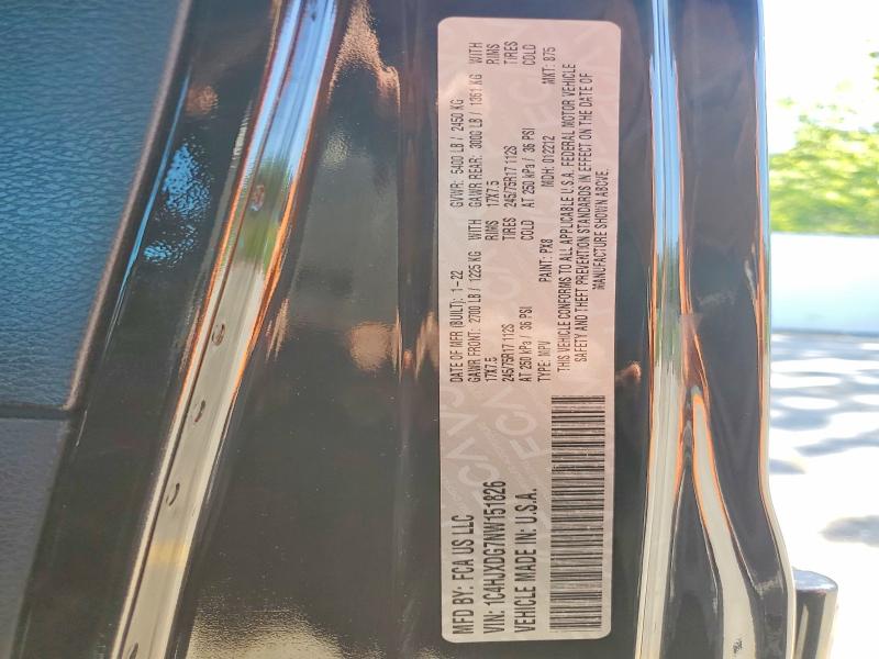 Aukcja sprzedaży 2022 Jeep Wrangler Unlimited, vin: 1C4HJXDG7NW151826, numer aukcji: 53370046