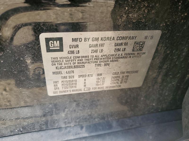 53196756 :رقم المزاد ، KL4CJASB9LB055225 vin ، 2020 Buick Encore مزاد بيع