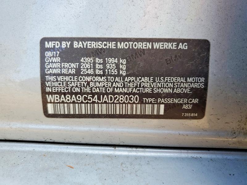 Продаж на аукціоні авто 2018 Bmw 320, vin: WBA8A9C54JAD28030, номер лоту: 53070356