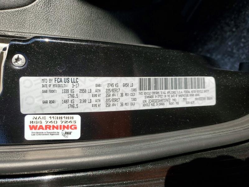 Aukcja sprzedaży 2017 Dodge Grand Caravan, vin: 2C4RDGEG4HR737472, numer aukcji: 52553846