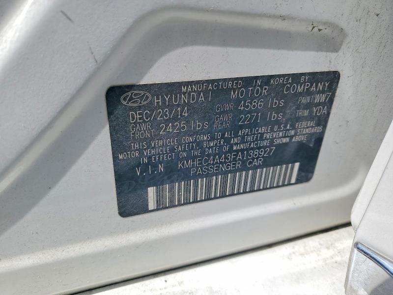 Aukcja sprzedaży 2015 Hyundai Sonata Hybrid, vin: KMHEC4A43FA138927, numer aukcji: 52176956