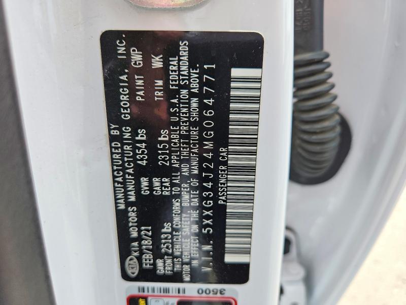 Продаж на аукціоні авто 2021 Kia K5, vin: 5XXG34J24MG064771, номер лоту: 54454656