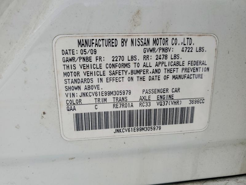 Продаж на аукціоні авто 2009 Infiniti G37 Sedan, vin: JNKCV61E99M305979, номер лоту: 54249356