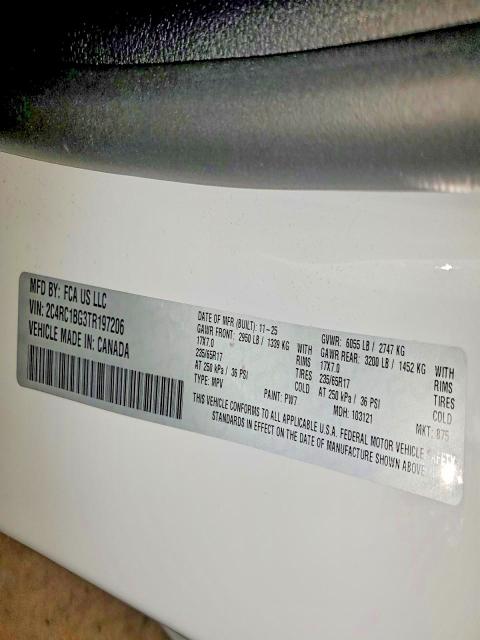 52041796 :رقم المزاد ، 2C4RC1BG3TR197206 vin ، 2026 Chrysler Pacifica مزاد بيع