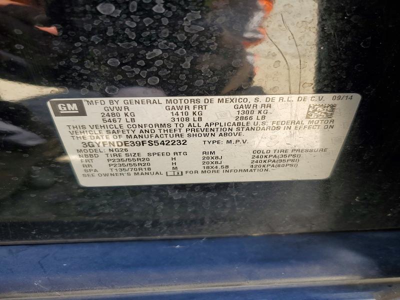 2015 Cadillac Srx მანქანა იყიდება აუქციონზე, vin: 3GYFNDE39FS542232, აუქციონის ნომერი: 52970046