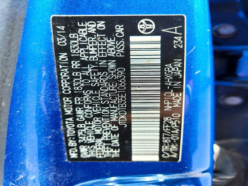 Aukcja sprzedaży 2014 Toyota Prius C, vin: JTDKDTB35E1066390, numer aukcji: 53969786