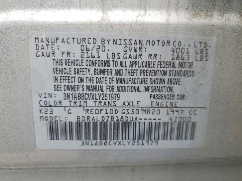 Продаж на аукціоні авто 2020 Nissan Sentra, vin: 3N1AB8CVXLY251979, номер лоту: 53700266