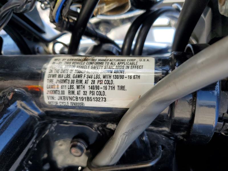 Aukcja sprzedaży 2001 Kawasaki Vn800, vin: JKBVNCB191B513273, numer aukcji: 52048846