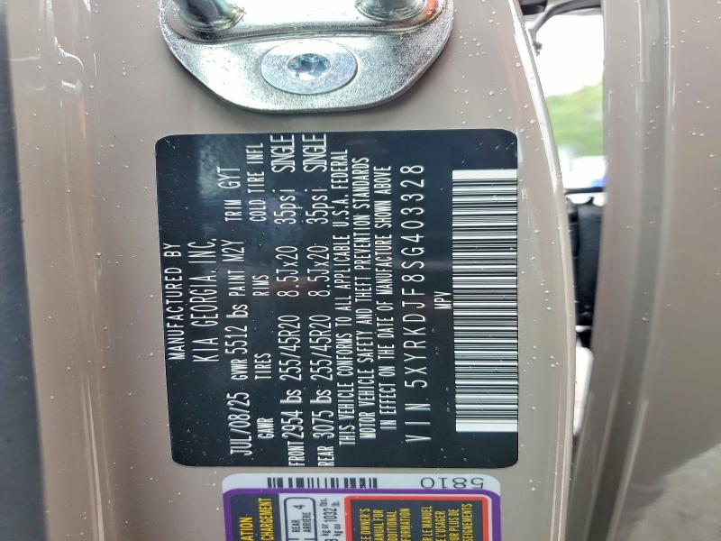 2025 Kia Sorento მანქანა იყიდება აუქციონზე, vin: 5XYRKDJF8SG403328, აუქციონის ნომერი: 51678006