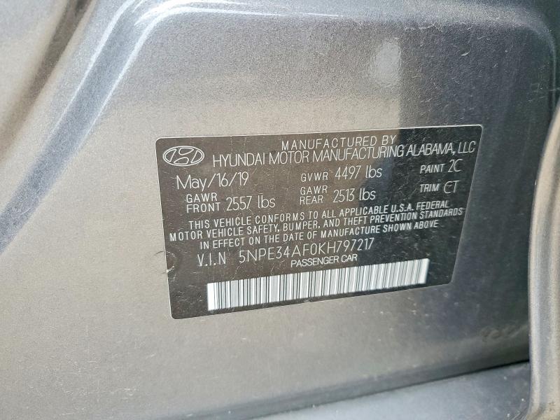 Продаж на аукціоні авто 2019 Hyundai Sonata, vin: 5NPE34AF0KH797217, номер лоту: 54612946