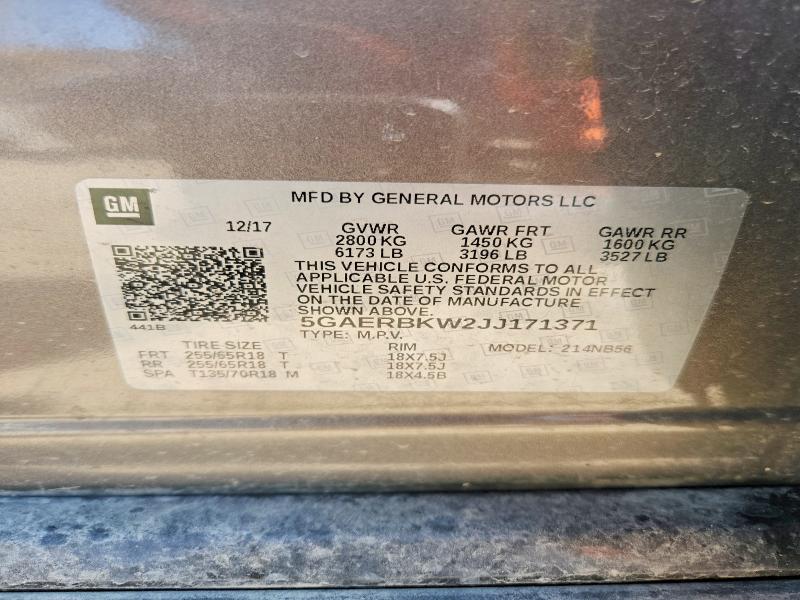 Продаж на аукціоні авто 2018 Buick Enclave, vin: 5GAERBKW2JJ171371, номер лоту: 52331686