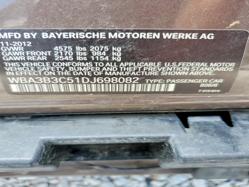 Aukcja sprzedaży 2013 Bmw 328, vin: WBA3B3C51DJ698082, numer aukcji: 54240166
